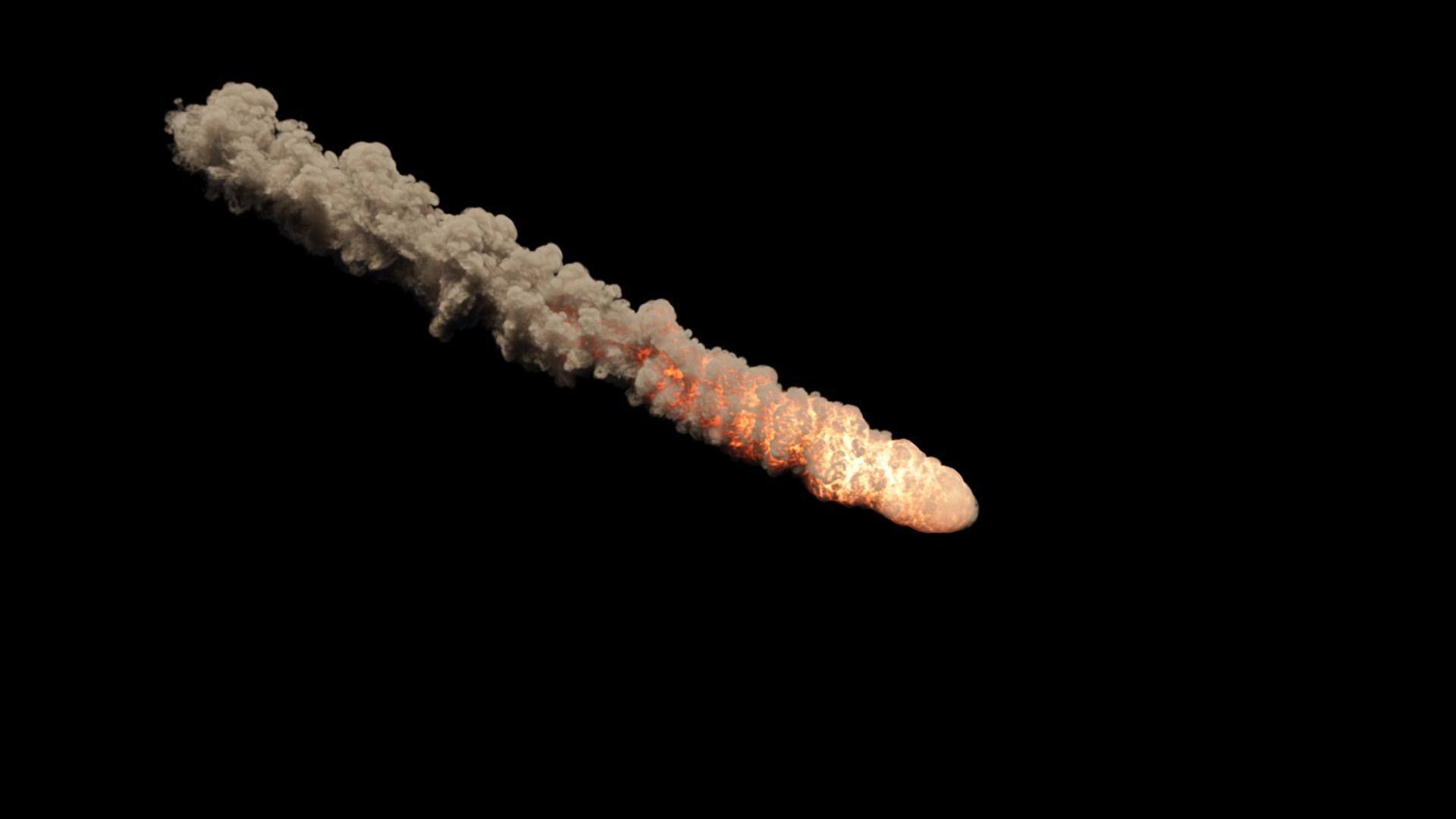 High Resolution Rocket Smoke Trail 3D model_10