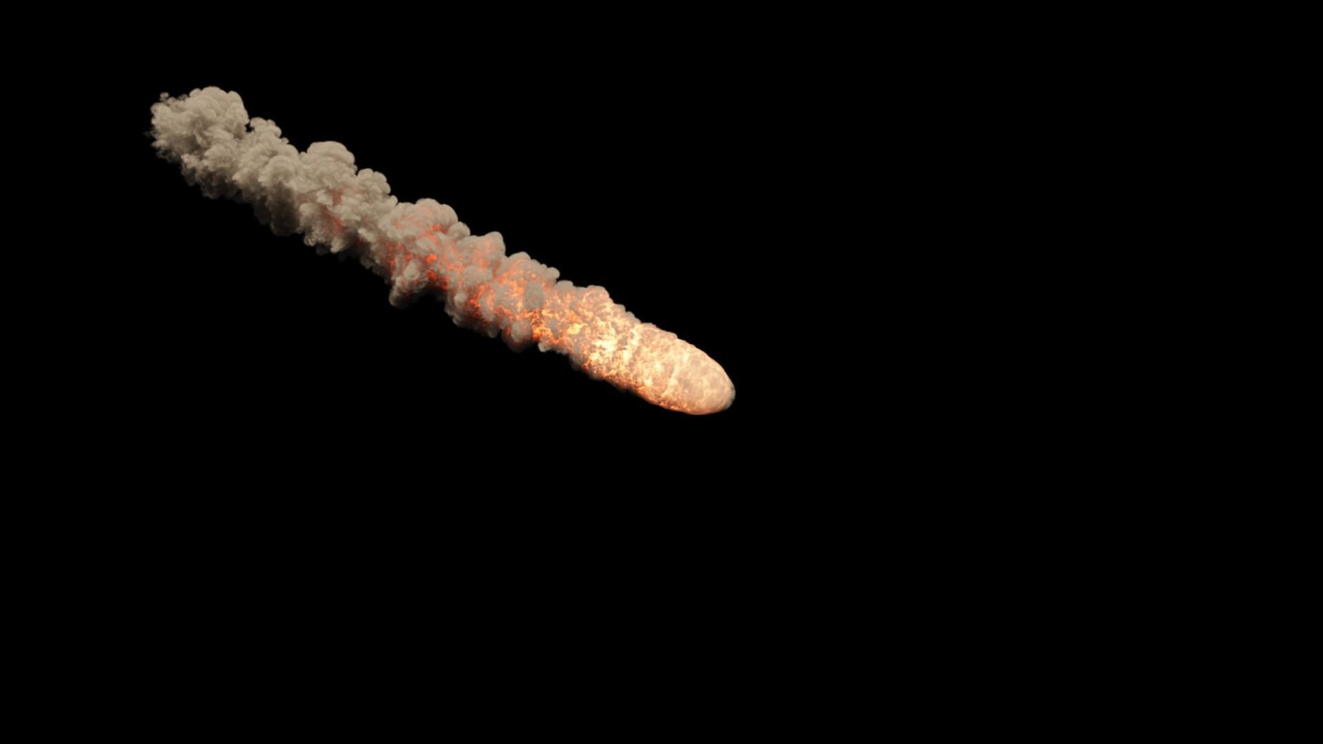 High Resolution Rocket Smoke Trail 3D model_9