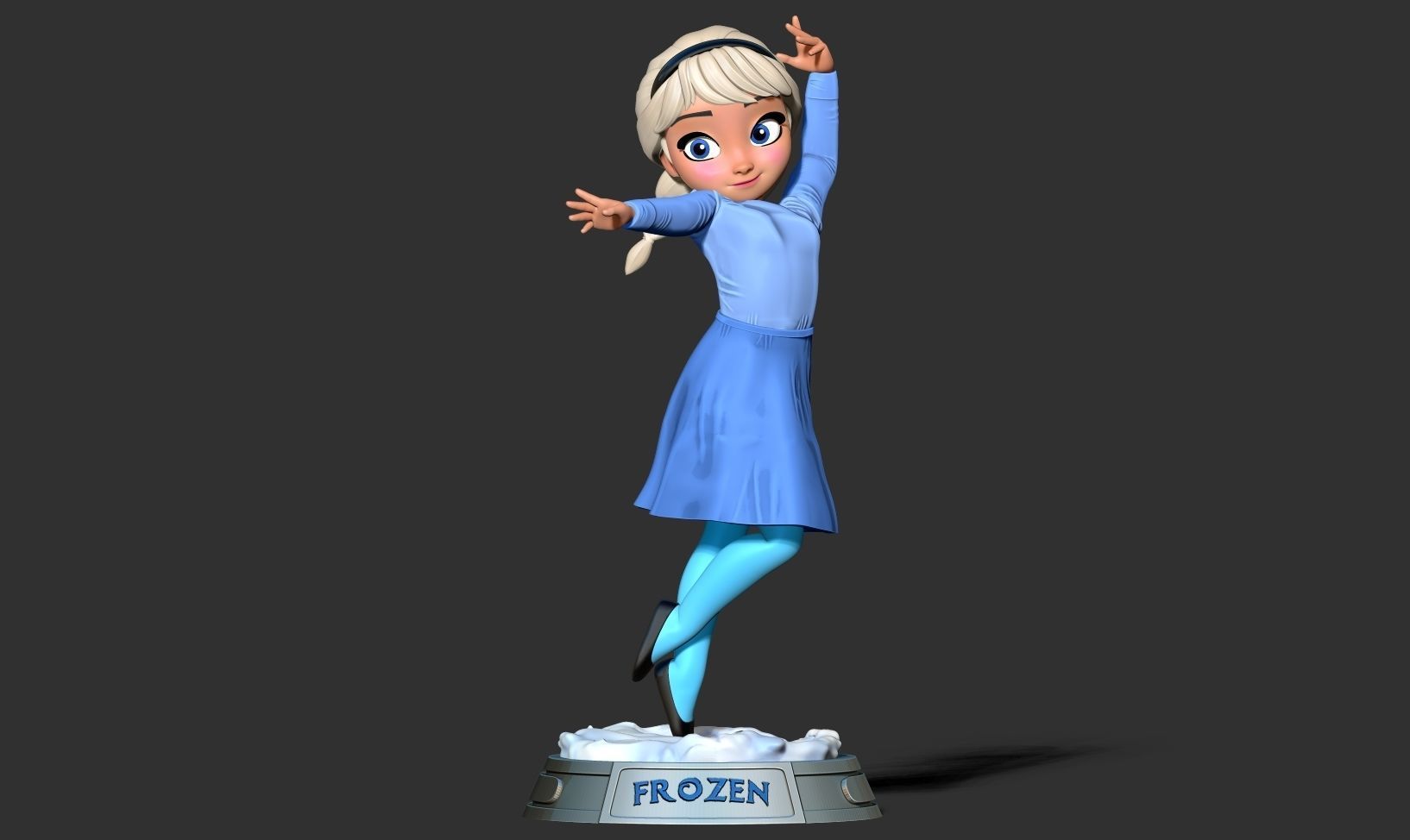 Young Elsa 3D print model_10