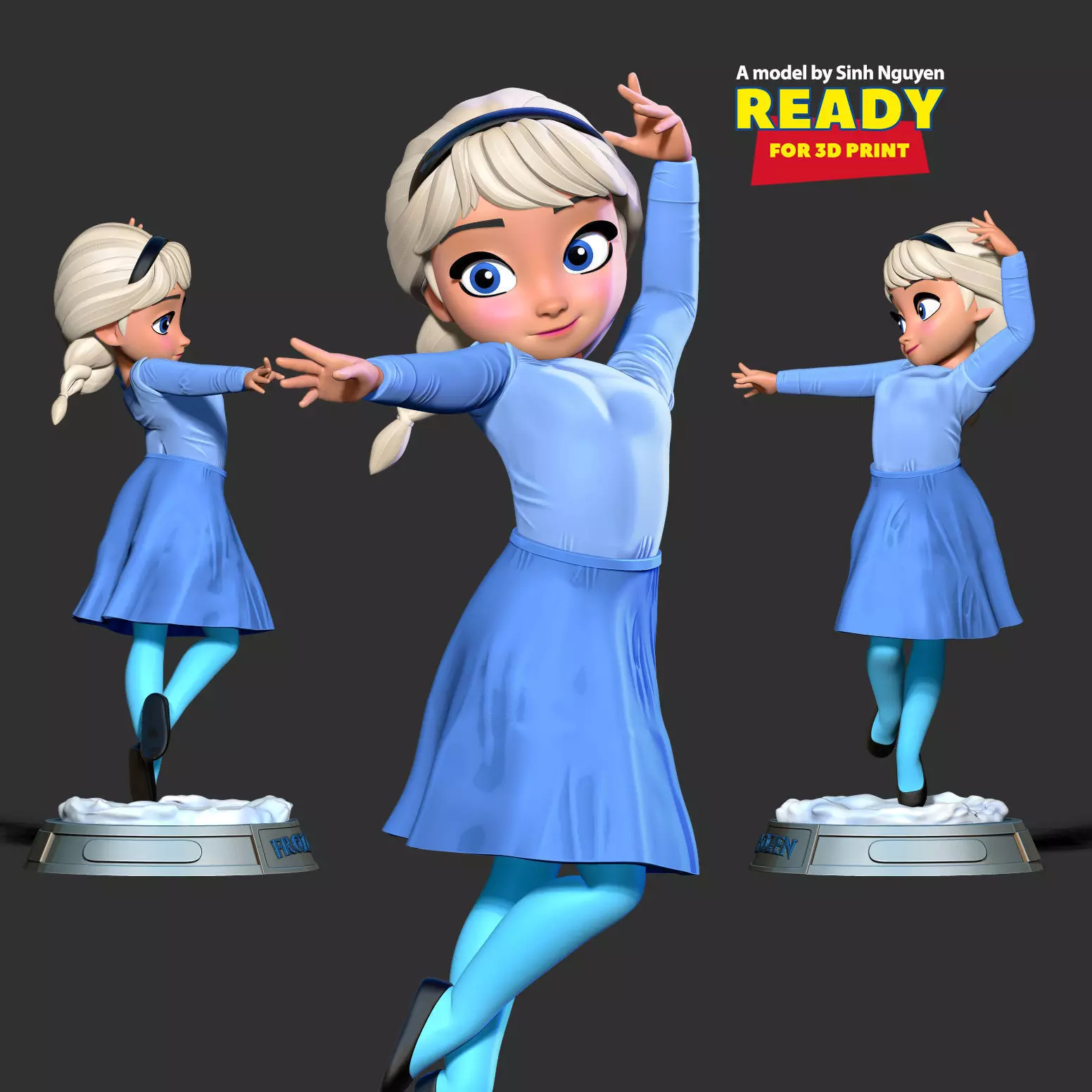 Young Elsa 3D print model_0