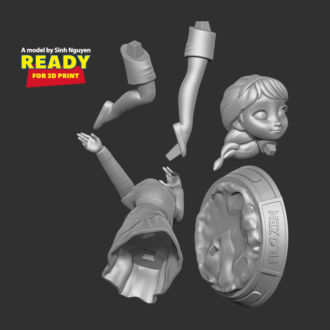 Young Elsa 3D print model_2