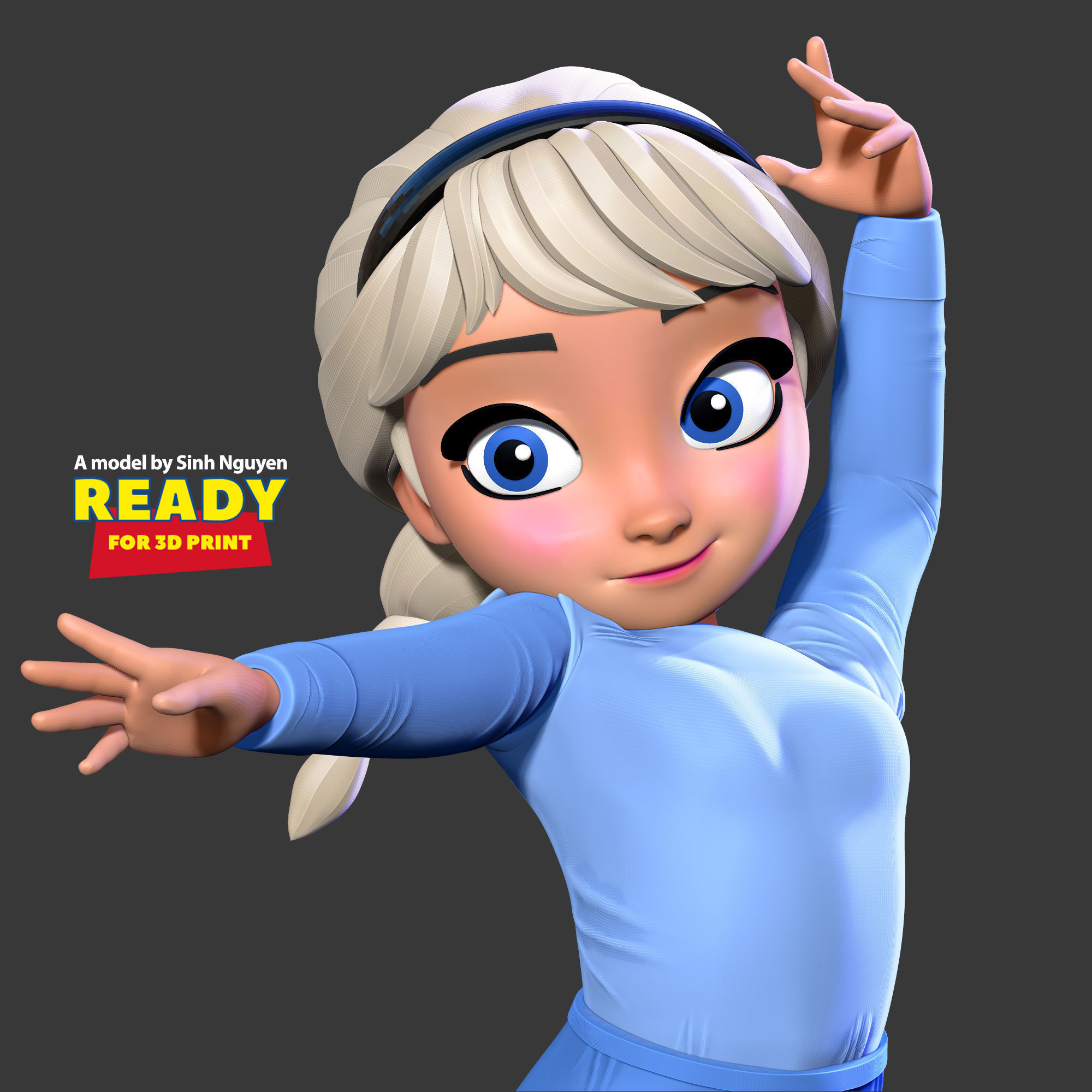 Young Elsa 3D print model_7