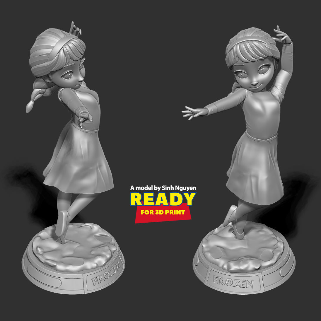 Young Elsa 3D print model_5