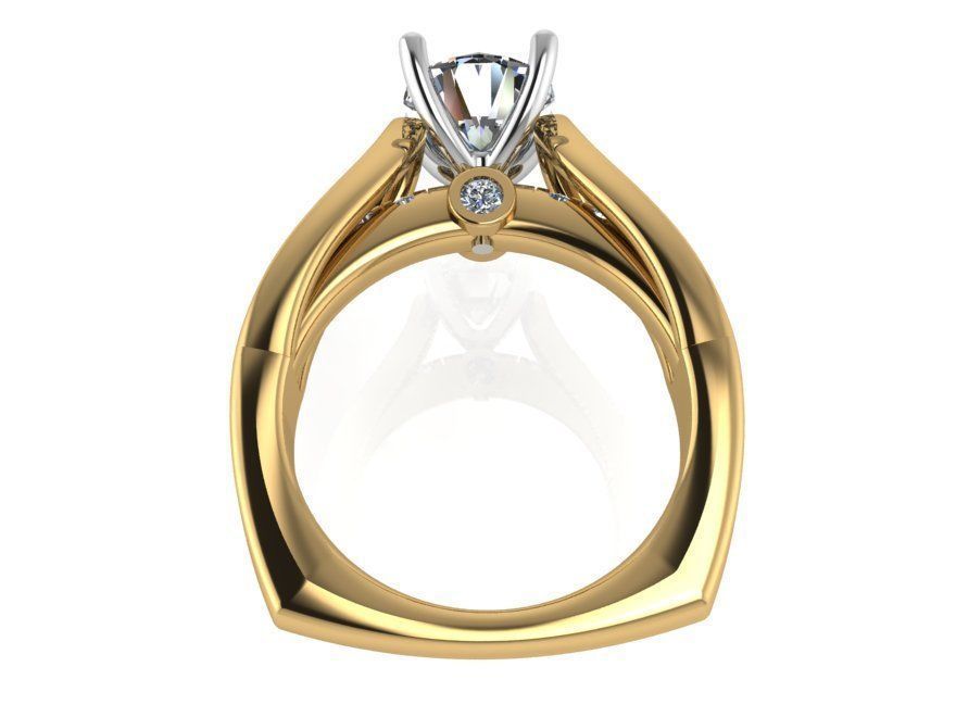 Diamond signet ring 2329 3D print model 3D print model_3