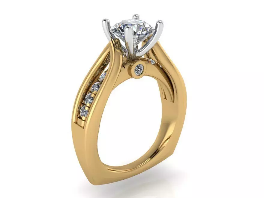 Diamond signet ring 2329 3D print model 3D print model_0