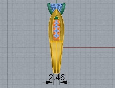 Diamond signet ring 2329 3D print model 3D print model_7