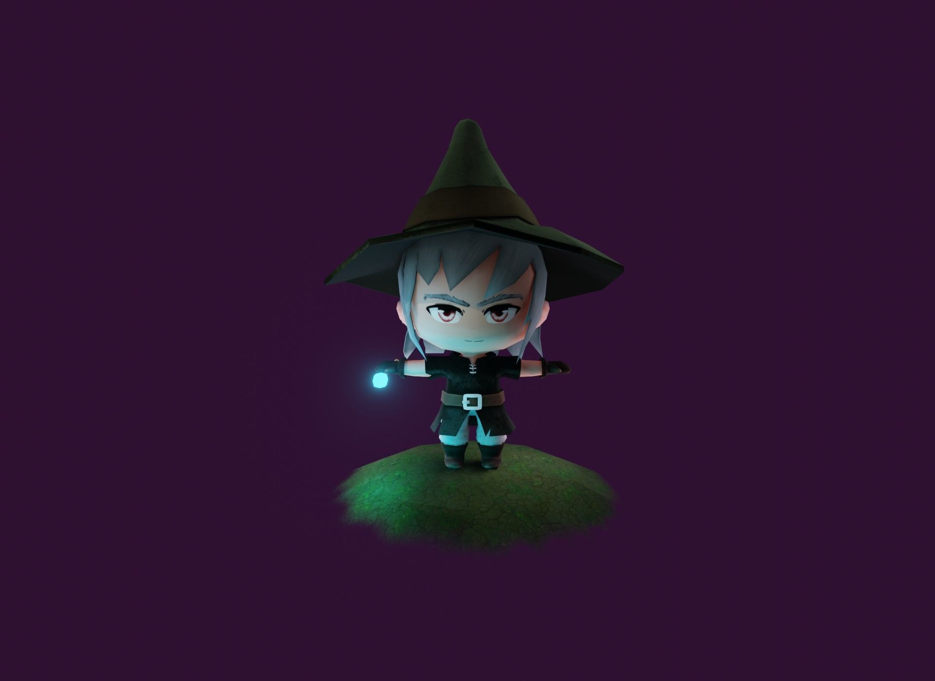 Mage Chibi 3D Model Low-poly 3D model_4