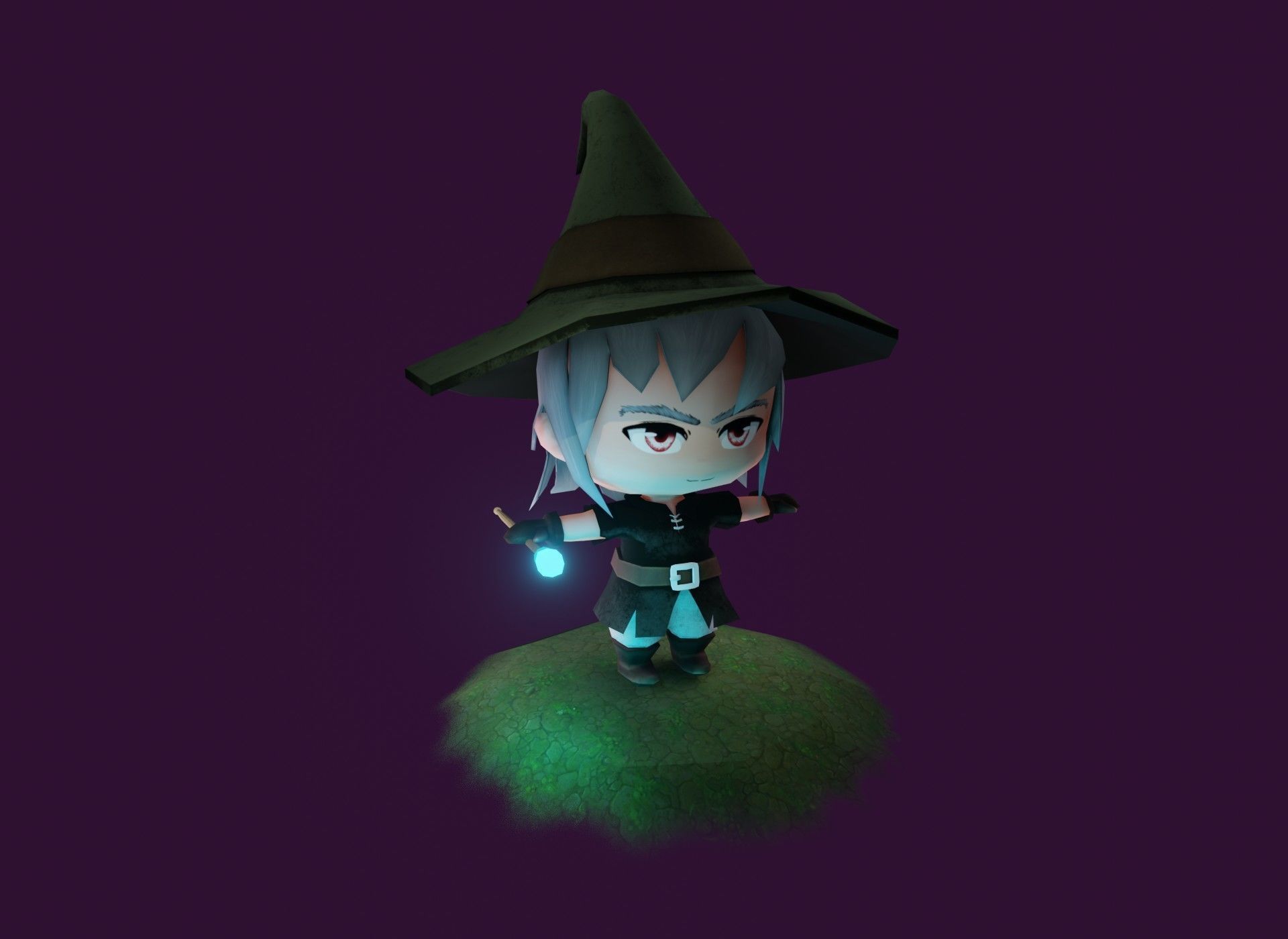Mage Chibi 3D Model Low-poly 3D model_3