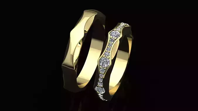 Infinito wedding band gold platinum rings 3D print model
