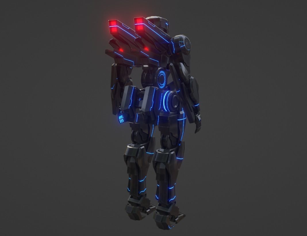 Mecha X01 Low-poly 3D model_5