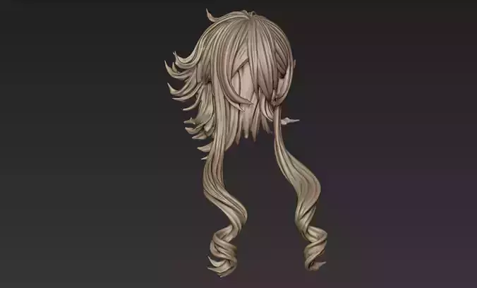 3d Printable Stylized Hair 2