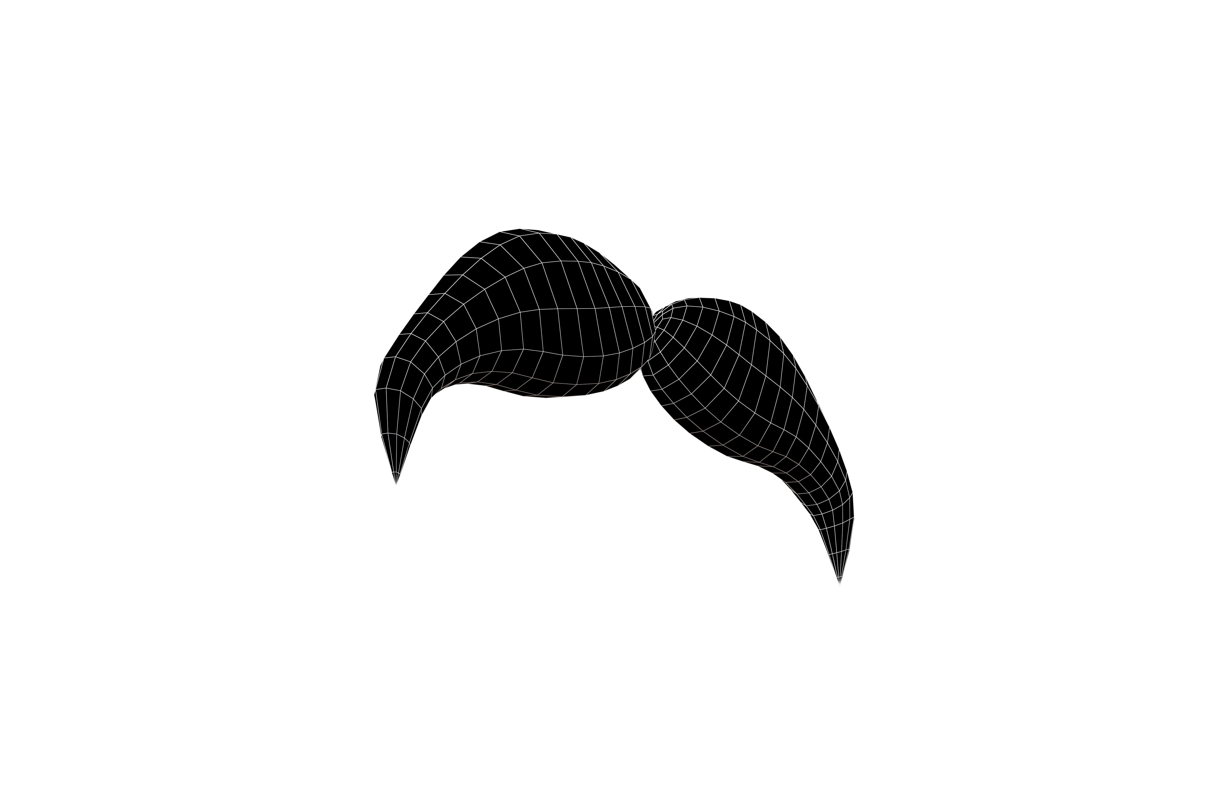Cartoon Mustache v6 002 Low-poly 3D model_6