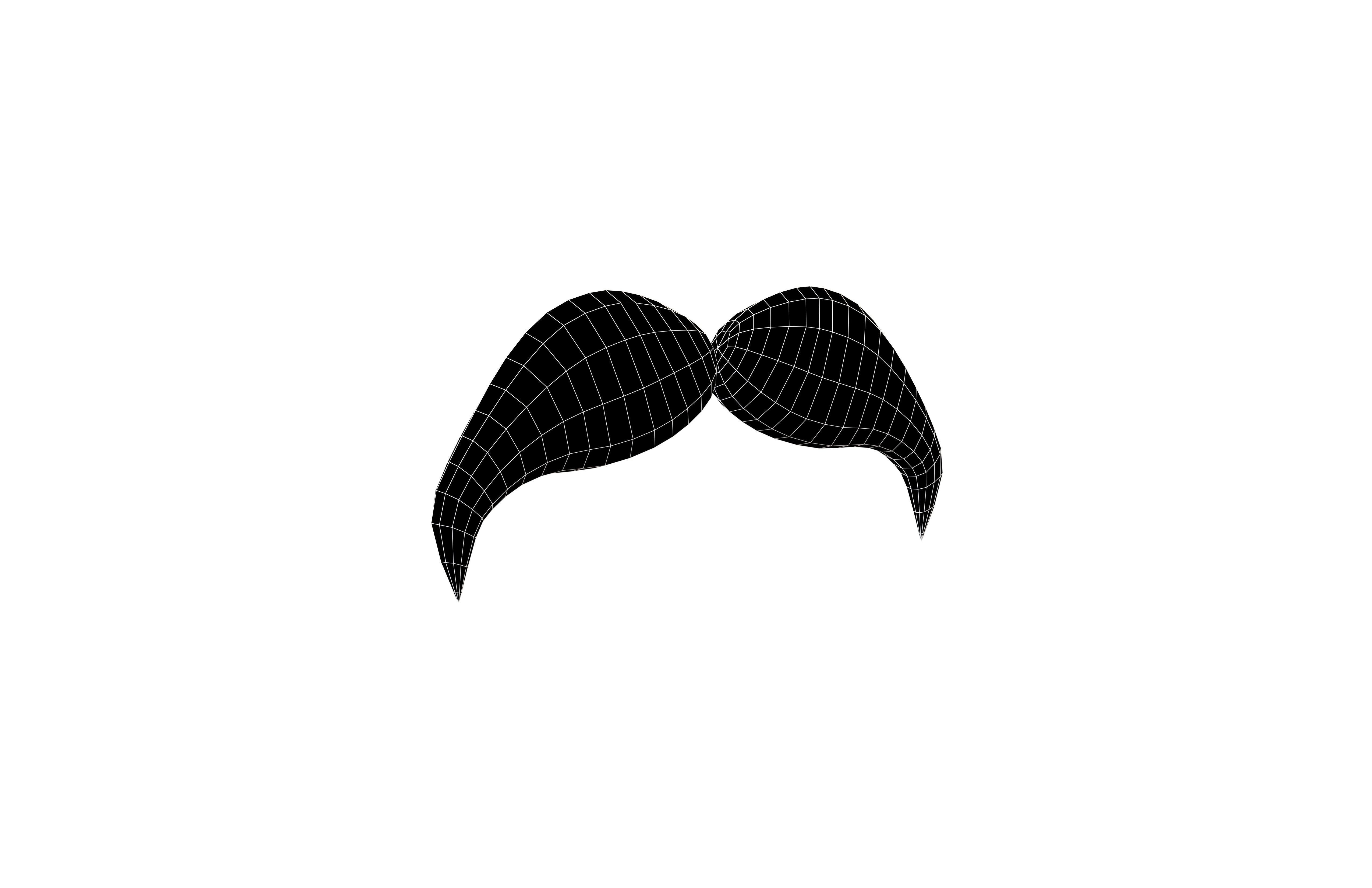 Cartoon Mustache v6 004 Low-poly 3D model_5