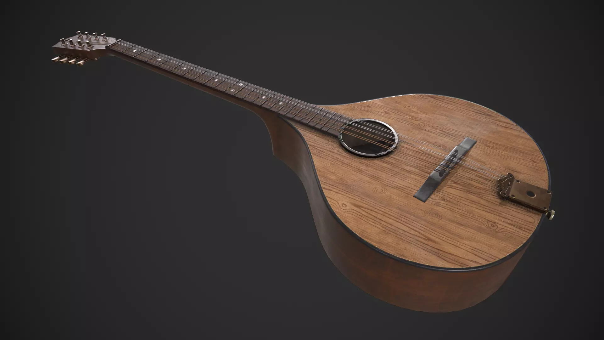 Irish Bouzouki Low-poly 3D model_0