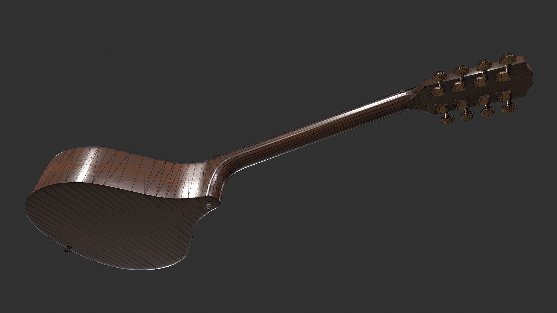 Irish Bouzouki Low-poly 3D model_5