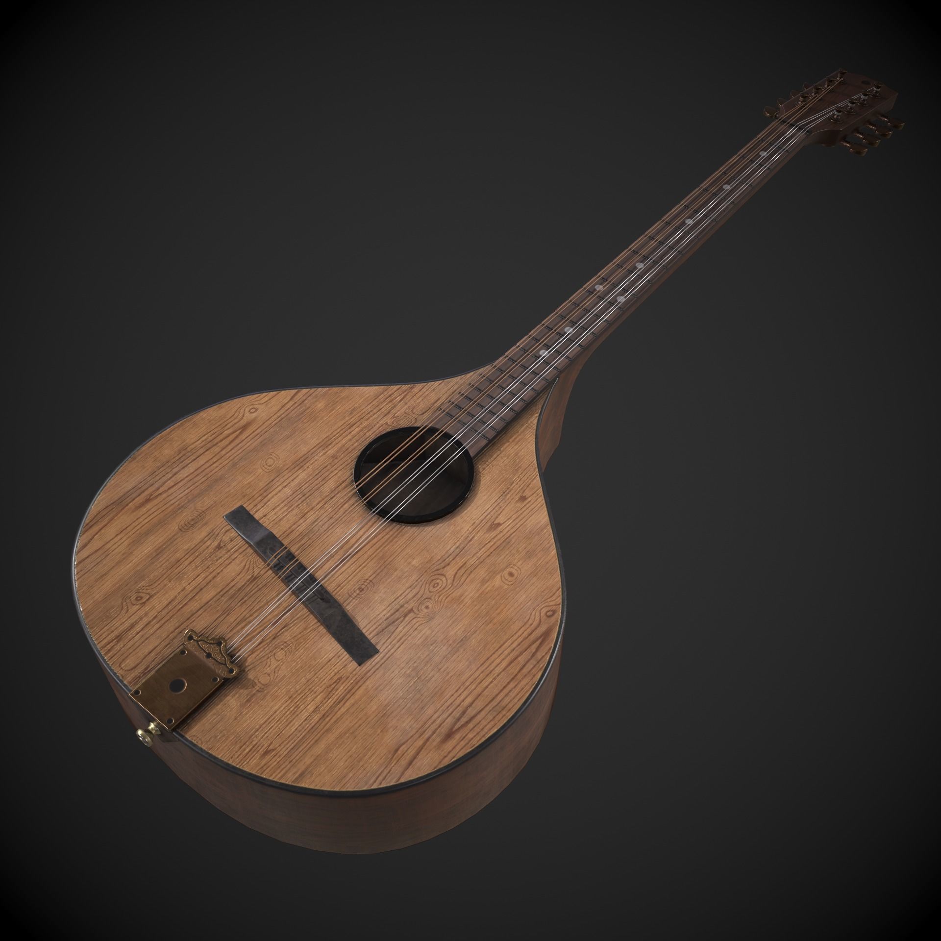 Irish Bouzouki Low-poly 3D model_14