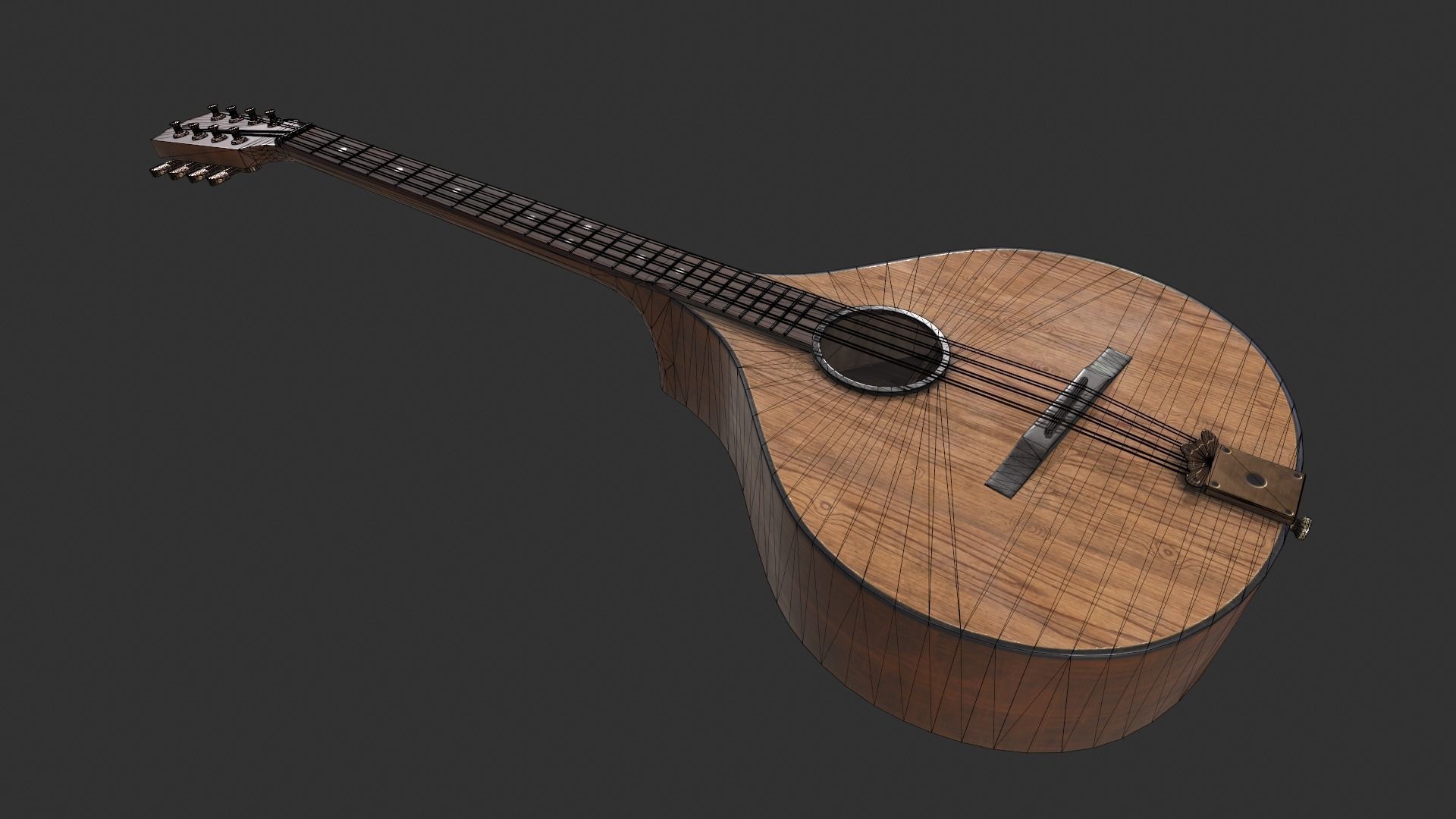 Irish Bouzouki Low-poly 3D model_1
