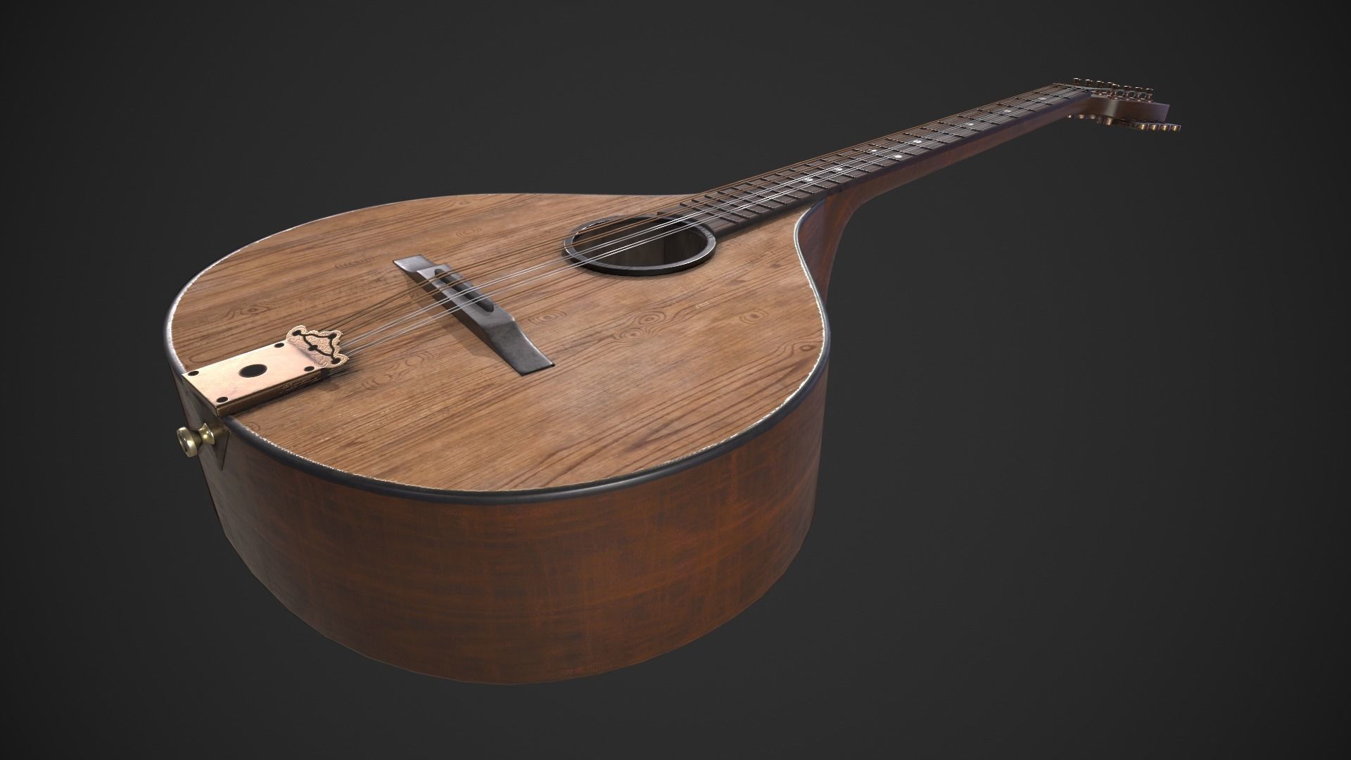 Irish Bouzouki Low-poly 3D model_8