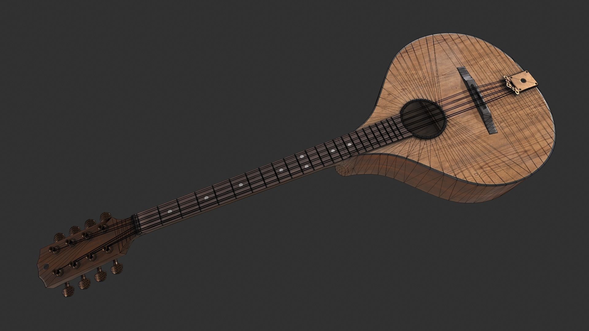 Irish Bouzouki Low-poly 3D model_13
