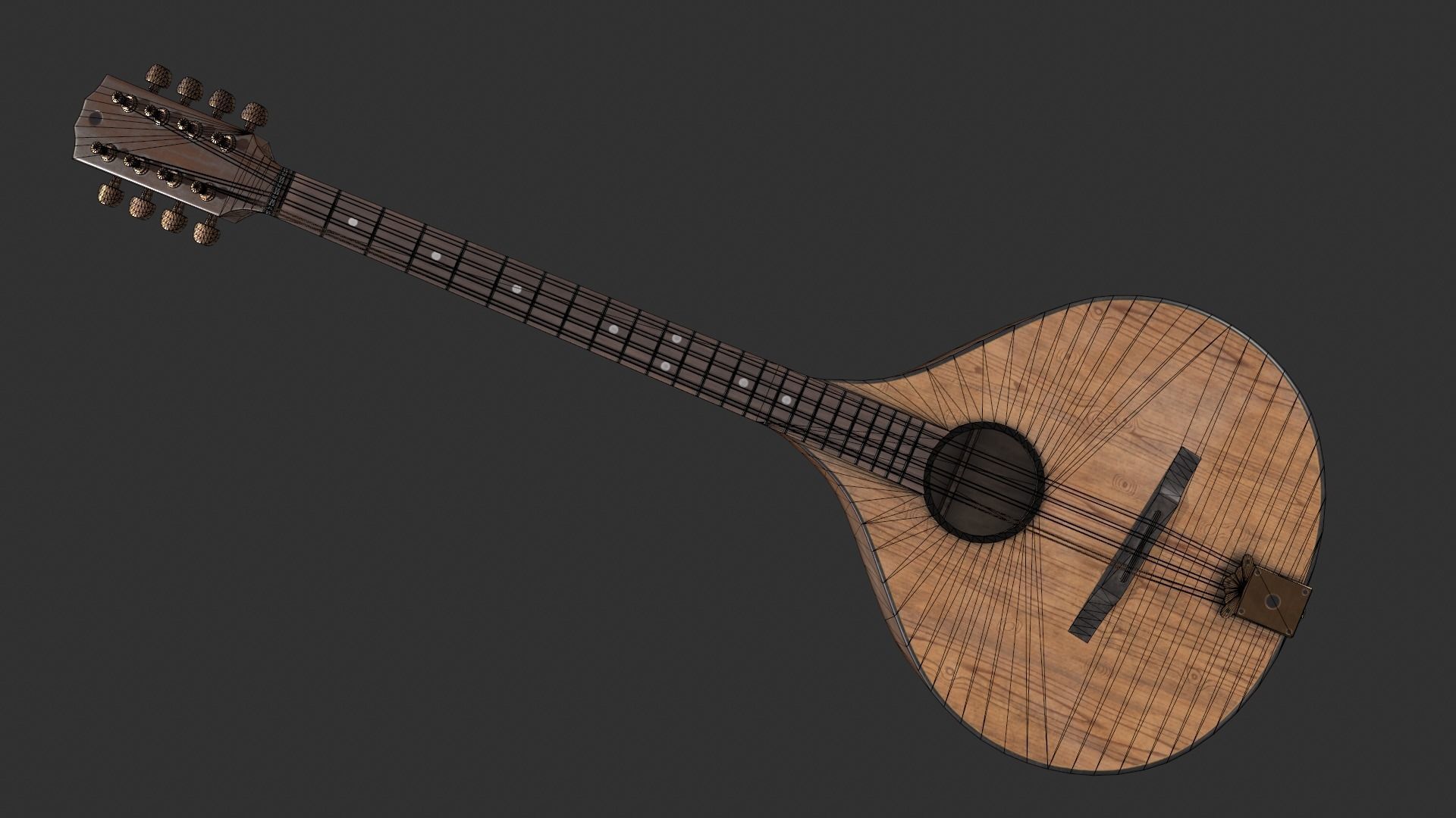 Irish Bouzouki Low-poly 3D model_11