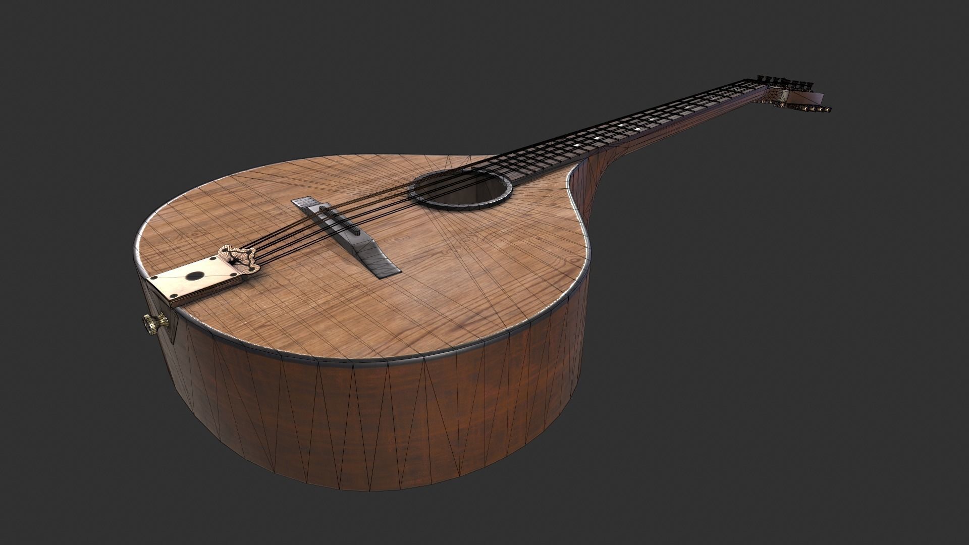 Irish Bouzouki Low-poly 3D model_9
