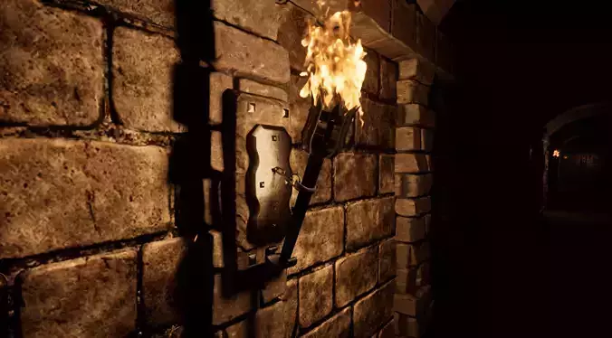Medieval torch 3D model