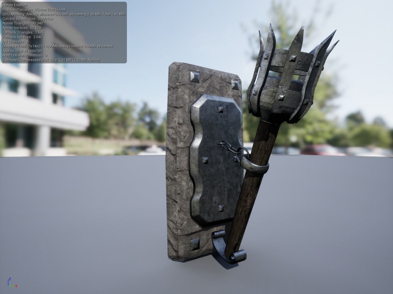 Medieval torch 3D model_5