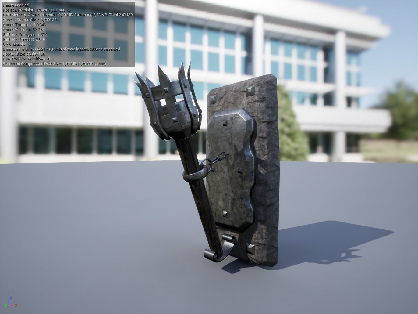 Medieval torch 3D model_4