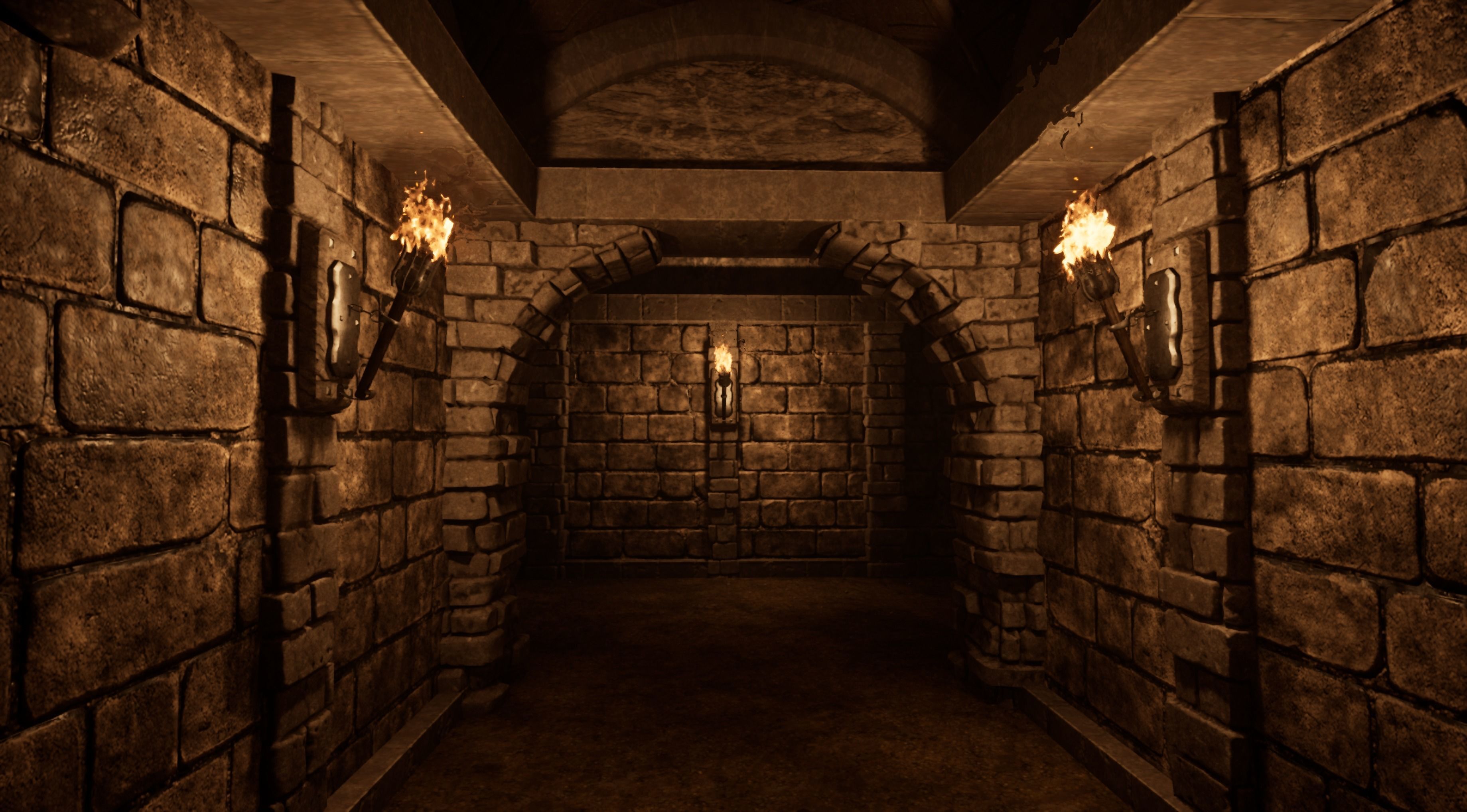 Medieval torch 3D model_2