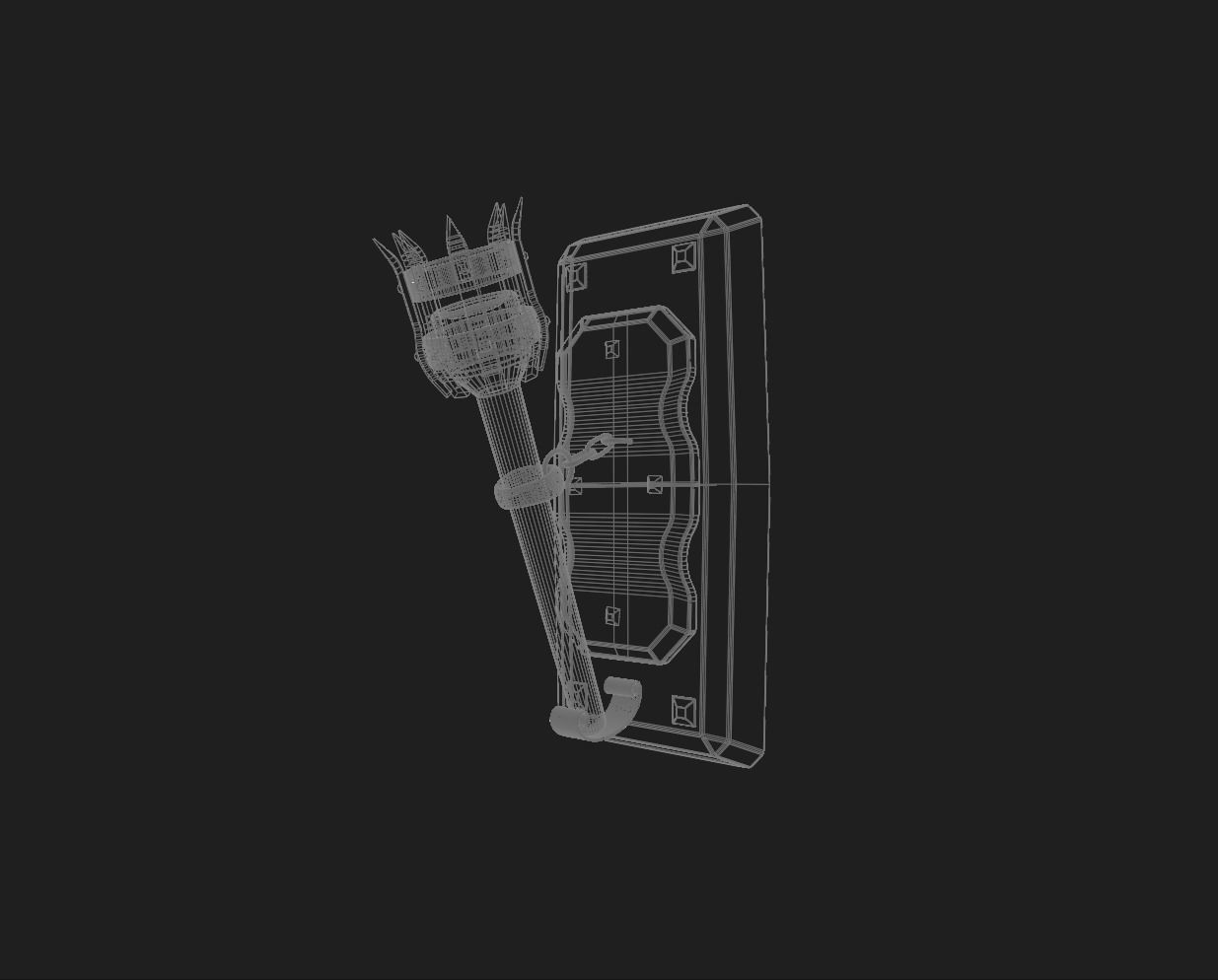Medieval torch 3D model_8