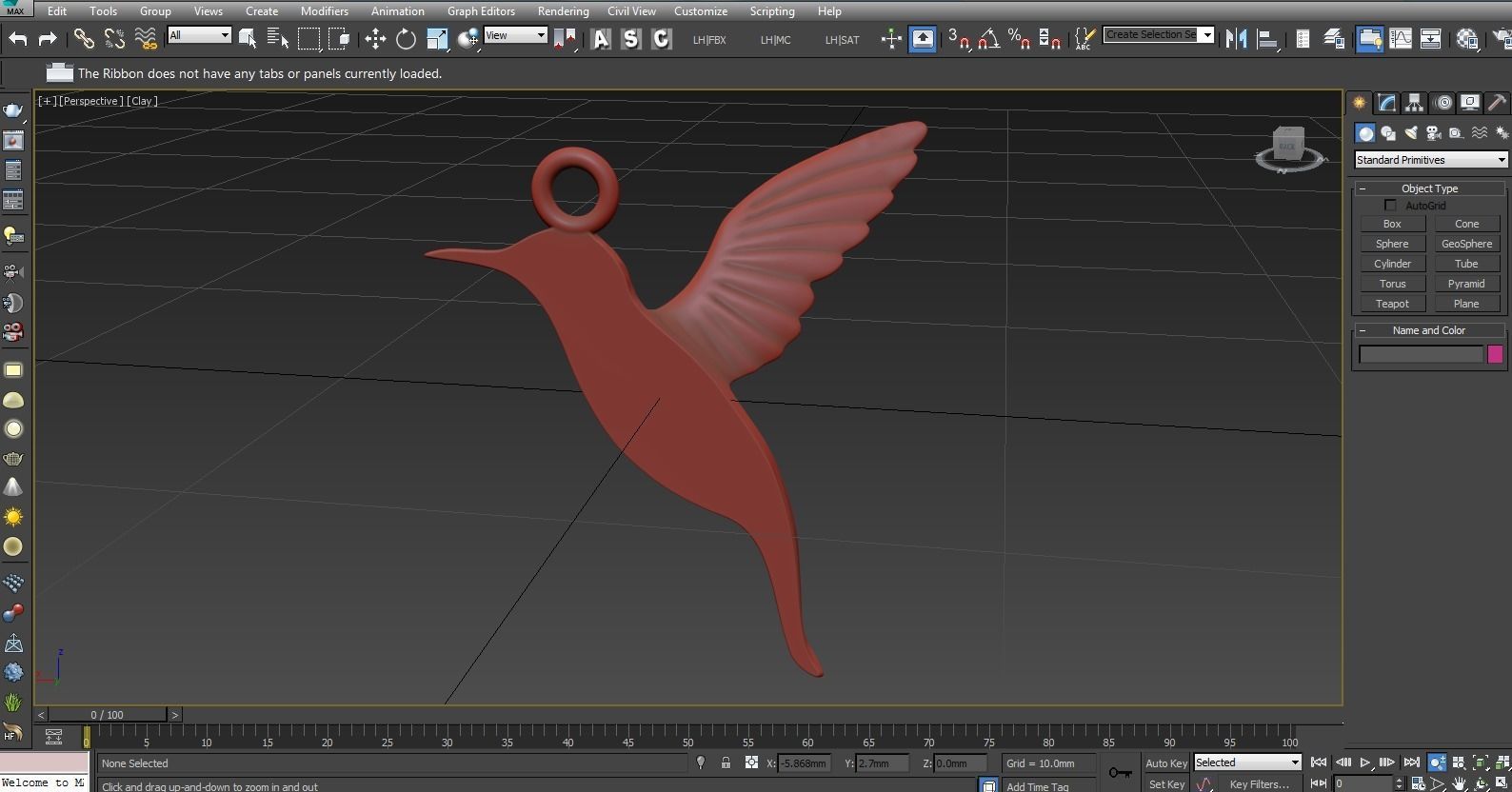 Hummingbird Pendant jewelry Gold  3D print model_4