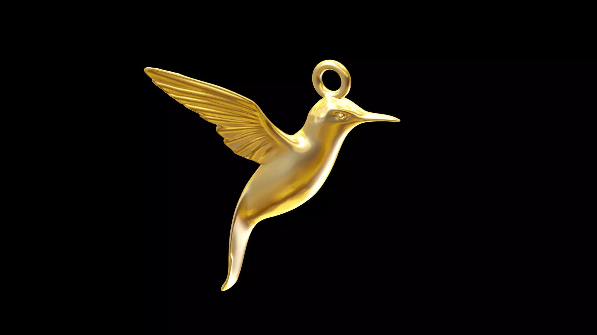 Hummingbird Pendant jewelry Gold  3D print model_0