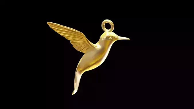 Hummingbird Pendant jewelry Gold  3D print model