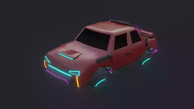 Hovercar sedan Low-poly 3D model