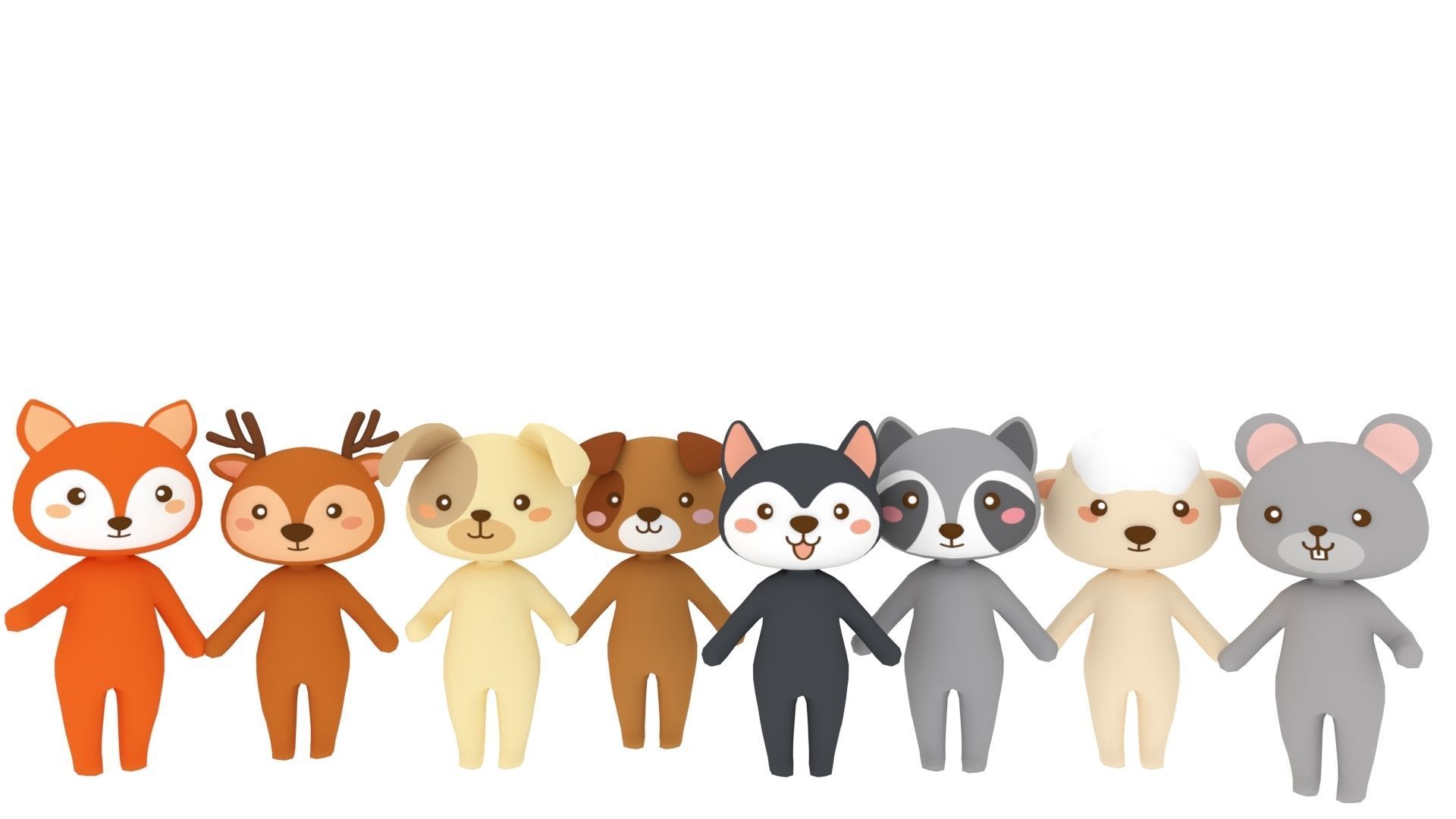 Little Animal Pack Animated Low-poly 3D model_19