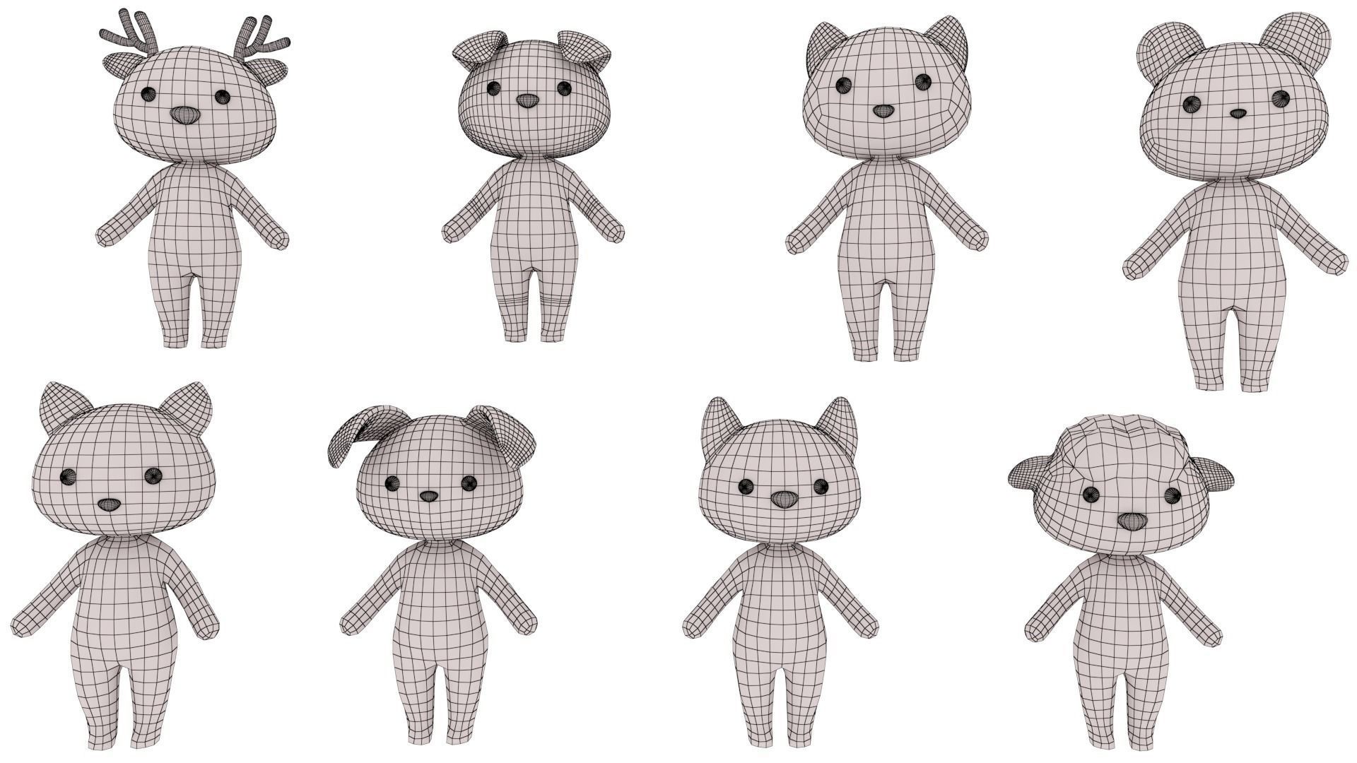 Little Animal Pack Animated Low-poly 3D model_17