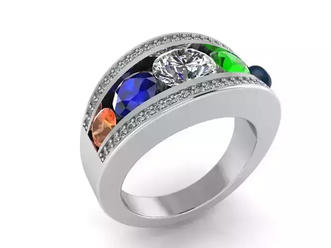 Colorful diamond ring 2332 3D print model