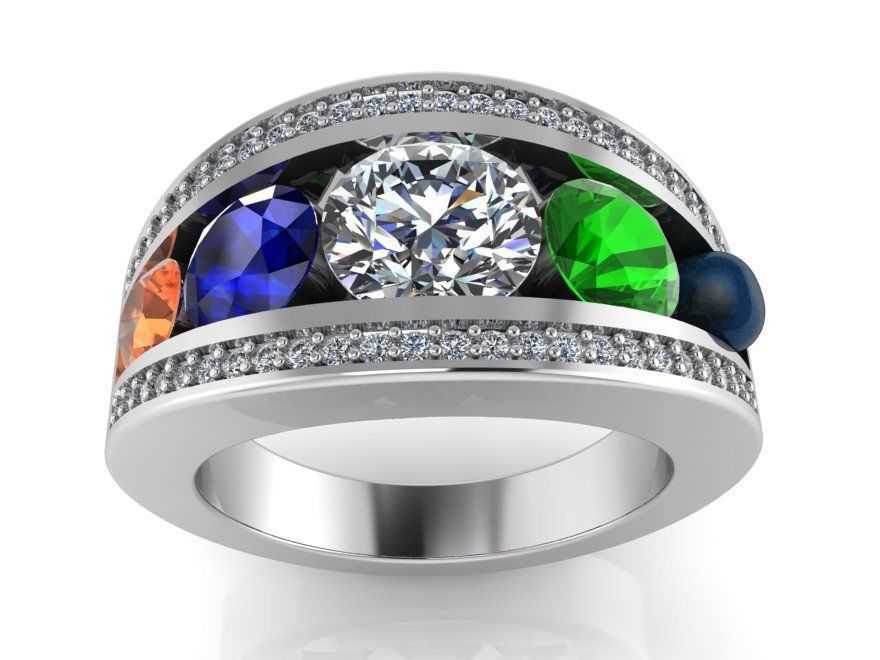 Colorful diamond ring 2332 3D print model 3D print model_2