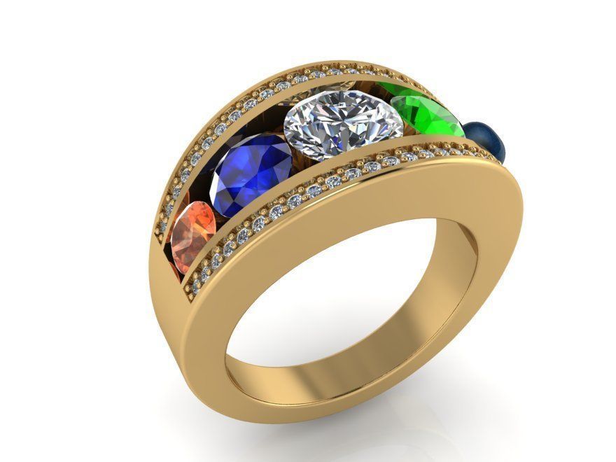 Colorful diamond ring 2332 3D print model 3D print model_1