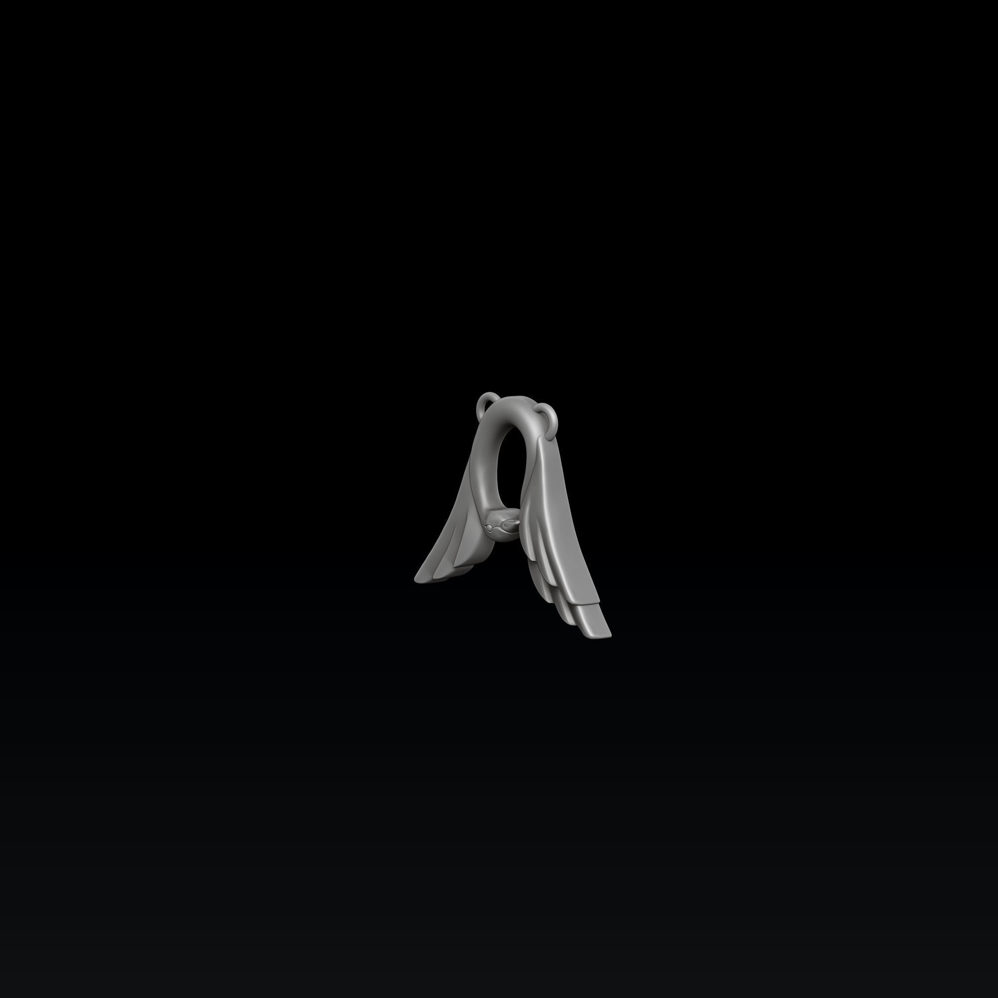 Bird Letter A Pendant 3D print model_5