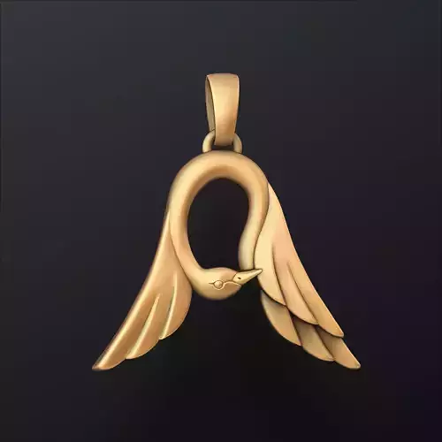 Bird Letter A Pendant 3D print model