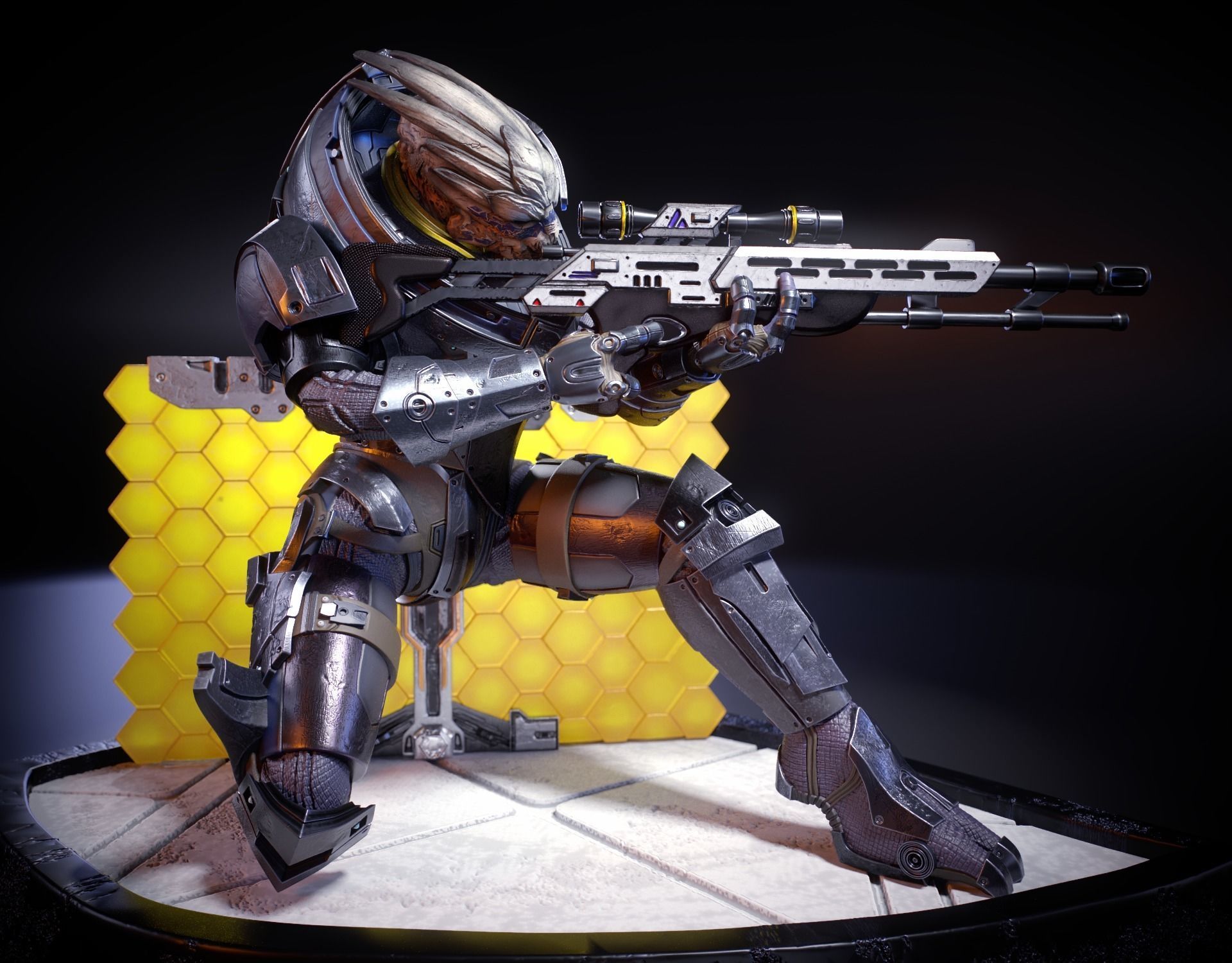 Mass Effect Fanart - Garrus Vakarian 3d print figurine 3D model 3D ...