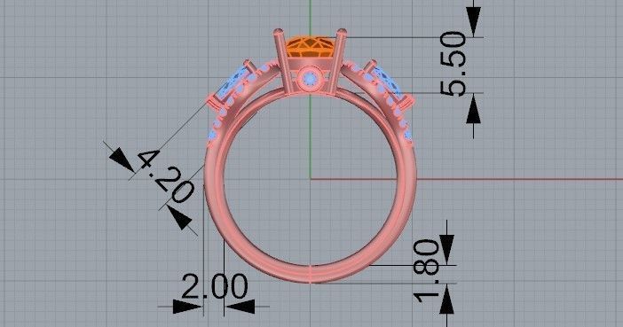 Beautiful orange ring 2333 3D print model  3D print model_6
