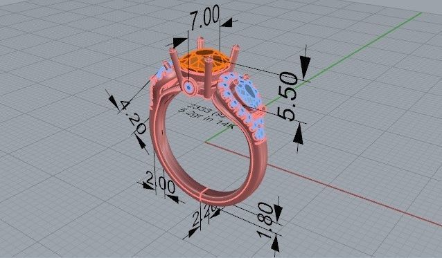 Beautiful orange ring 2333 3D print model  3D print model_5