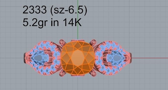 Beautiful orange ring 2333 3D print model  3D print model_4