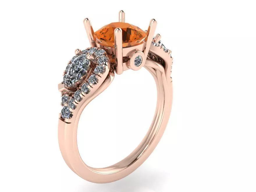 Beautiful orange ring 2333 3D print model  3D print model_0