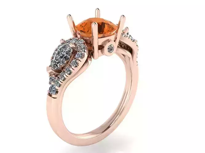 Beautiful orange ring 2333 3D print model  3D print model