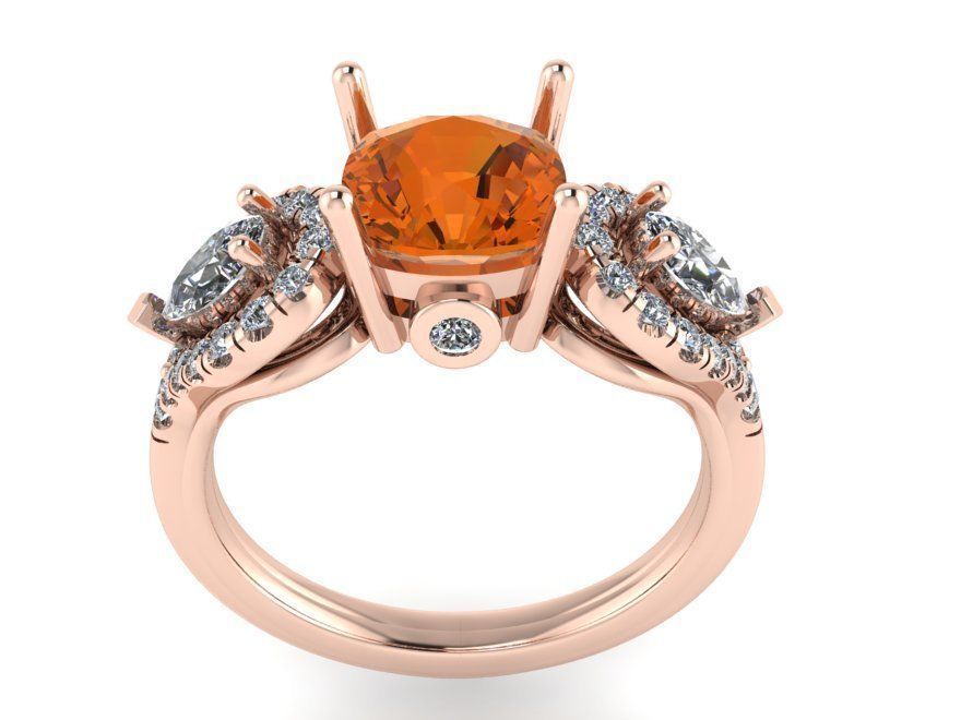 Beautiful orange ring 2333 3D print model  3D print model_1