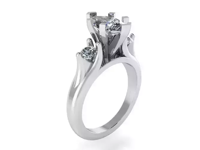 3-Stone diamond ring 2336 3D print model