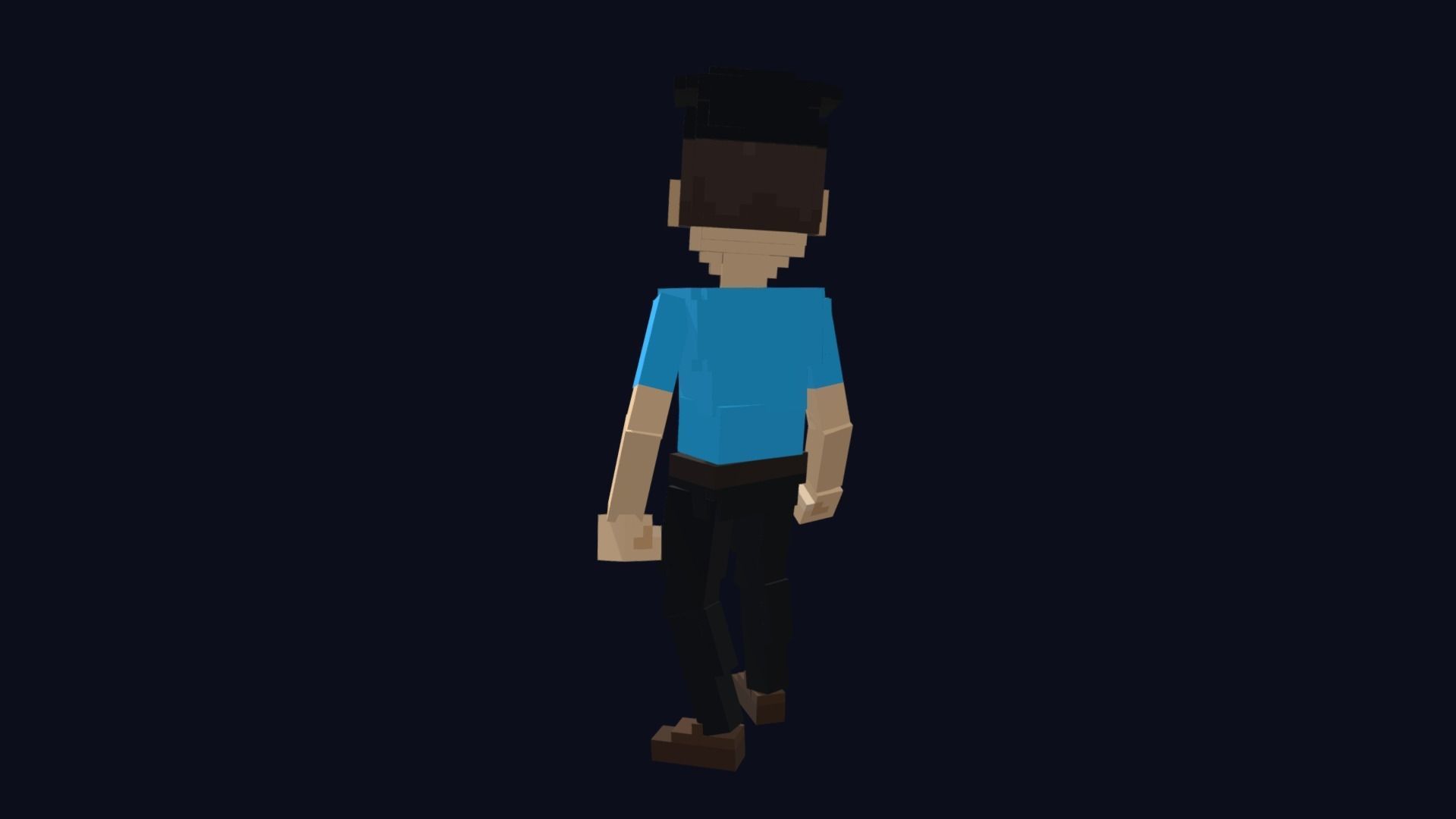 Policeman Character - 3D Voxel Model Low-poly 3D model_4